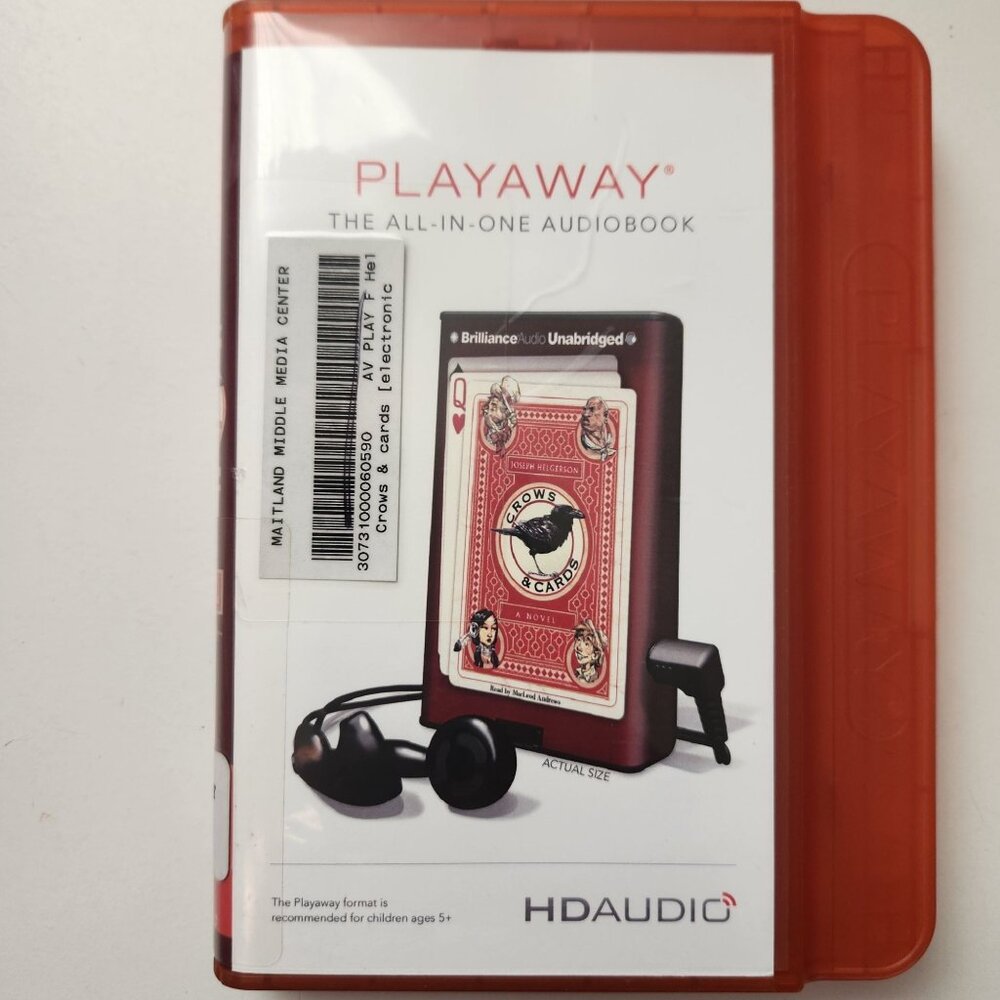 Crows and Cards by Joseph Helgerson Playaway Audiobook, Former Library Copy